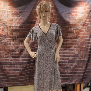 Nine West Brown and White Women's Dress Medium
